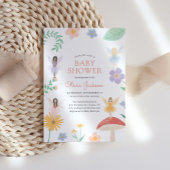 Whimsical Floral Fairy Baby shower Kaart