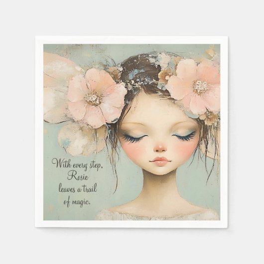 Whimsical Floral Fairy Butterfly Wings Custom Servet (Voorkant)