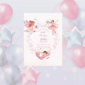 Whimsical Floral Fairy Kids Birthday Kaart