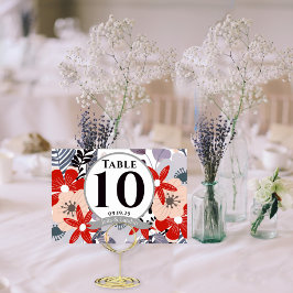 Whimsical Floral Fall Wedding Table Number Kaarten