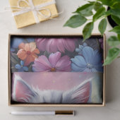 Whimsical Floral Fantasy met Kitten Tissue Paper Tissuepapier (Geschenk)