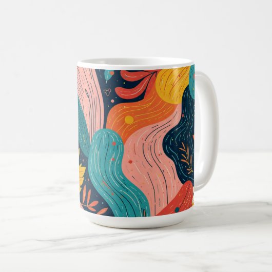 Whimsical Floral Flow Mug Koffiemok (Voorkant rechts)