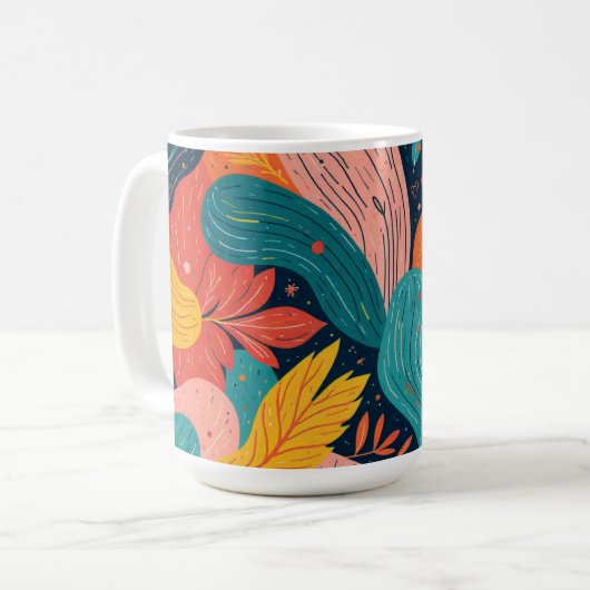 Whimsical Floral Flow Mug Koffiemok (Voorkant links)