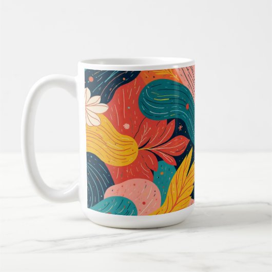Whimsical Floral Flow Mug Koffiemok (Links)