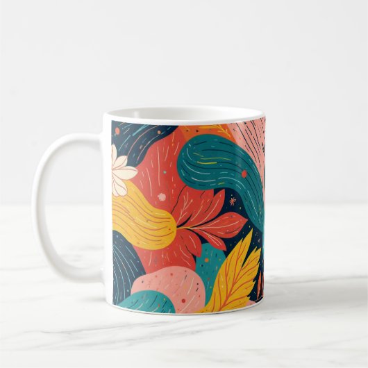 Whimsical Floral Flow Mug Koffiemok (Links)