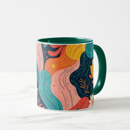 Whimsical Floral Flow Mug Mok (Voorkant rechts)
