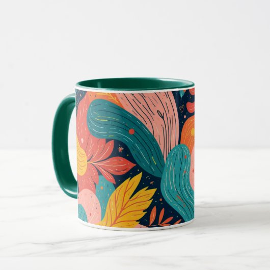 Whimsical Floral Flow Mug Mok (Voorkant links)
