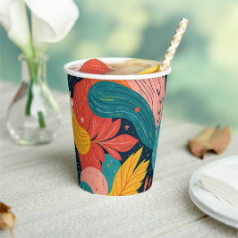 Whimsical Floral Flow Paper cup Papieren Bekers