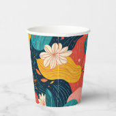 Whimsical Floral Flow Paper cup Papieren Bekers (Rechts)