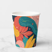 Whimsical Floral Flow Paper cup Papieren Bekers (Voorkant)