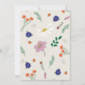 Whimsical Floral Folk Art Wedding Hand Drawn  Kaart (Achterkant)