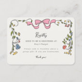 Whimsical Floral Frans register Invite Insert Informatiekaartje (Voorkant)