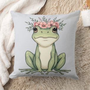 Whimsical Floral Frog Cottagecore Art Kussen