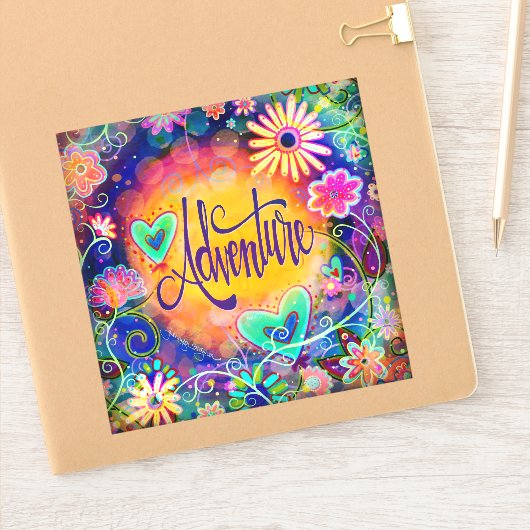 Whimsical Floral Fun  Avontuur Sticker (Notitieboek)
