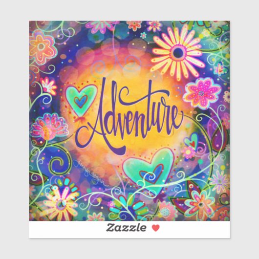 Whimsical Floral Fun  Avontuur Sticker (Vel)