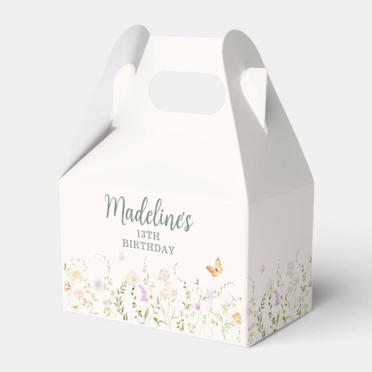 Whimsical Floral Garden Party Verjaardag Bedankdoosjes (Voorkant Zijde)