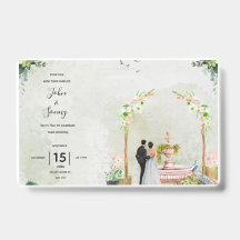Whimsical Floral Garden Wedding Invitation – Elega