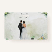 Whimsical Floral Garden Wedding Invitation – Elega Badge (Achterkant)