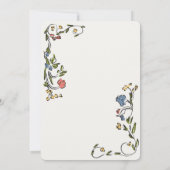 Whimsical Floral Girl Doodle Baby Shower Invite (Achterkant)