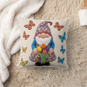 Whimsical Floral Gnome Landschap: Moederdag Kussen (Deken)
