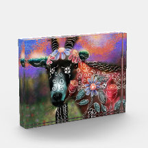 Whimsical Floral Goat Boerderij Animal Floral Peac