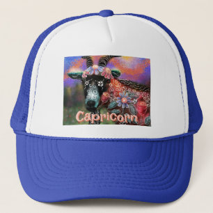Whimsical Floral Goat Steenbok Gepersonaliseerd Trucker Pet