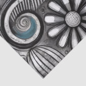 Whimsical Floral Grijswaarden Zwart Wit Decoupage Tissuepapier (Detail)