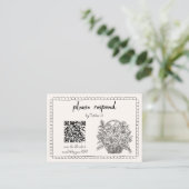 Whimsical Floral Hand Drawn Vrijgezellenfeest QR-c Informatiekaartje (Staand voorkant)