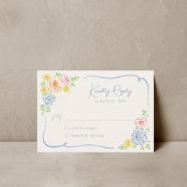 Whimsical Floral Hand getrokken pastel bruiloft RSVP Kaartje