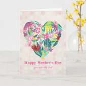 Whimsical Floral Heart Illustration - Moederdag Kaart (Gele Bloem)