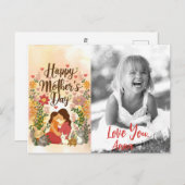*~* Whimsical Floral Heart Moederdag AP72 Foto Feestdagenkaart (Voorkant / Achterkant)