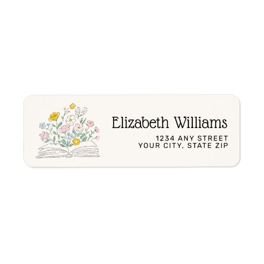Whimsical Floral Her Next Chapter Bridal Shower  Etiket (Voorkant)