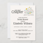 Whimsical Floral Her Next Chapter Bridal Shower  Kaart (Voorkant)