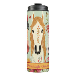 Whimsical Floral Horse Design Thermosbeker