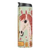 Whimsical Floral Horse Design Thermosbeker (Geroteerd rechts)