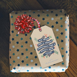 Whimsical Floral kerstbanner Holiday Cadeaulabel