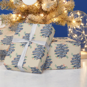 Whimsical Floral kerstbanner Holiday Cadeaupapier