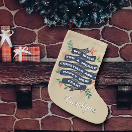 Whimsical Floral kerstbanner Holiday Kleine Kerstsok