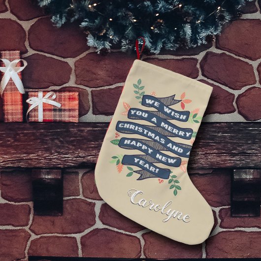 Whimsical Floral kerstbanner Holiday Kleine Kerstsok