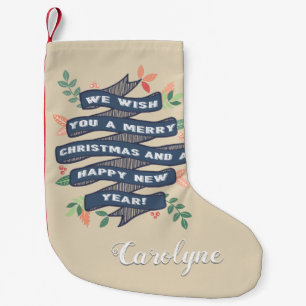 Whimsical Floral kerstbanner Holiday Kleine Kerstsok