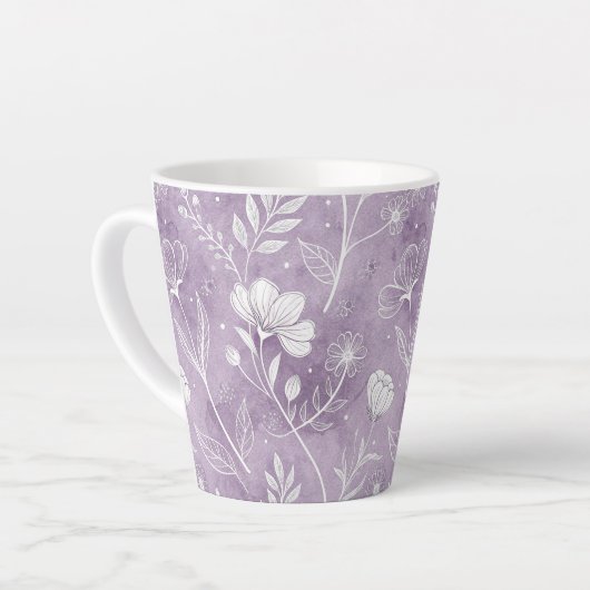 Whimsical Floral Latte Mug Latte Mok (Linkerhoek)