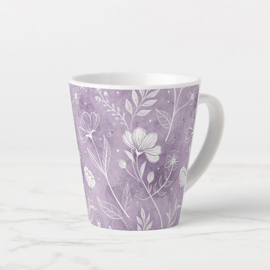 Whimsical Floral Latte Mug Latte Mok (Rechterhoek)
