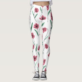 Whimsical Floral Leggings - Scribbly Flowers Pants (Voorkant)