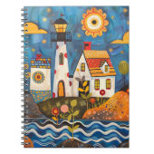 Whimsical Floral Light House Notitieboek (Voorkant)
