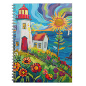 Whimsical Floral Light House Notitieboek (Voorkant)
