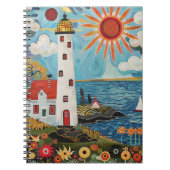 Whimsical Floral Light House Notitieboek (Voorkant)