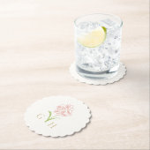 Whimsical Floral Line-getrokken Roos bruiloft Kartonnen Onderzetters (Insitu)