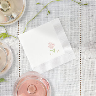 Whimsical Floral Line-getrokken Roos servetten