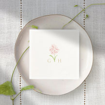 Whimsical Floral Line-getrokken Roos servetten
