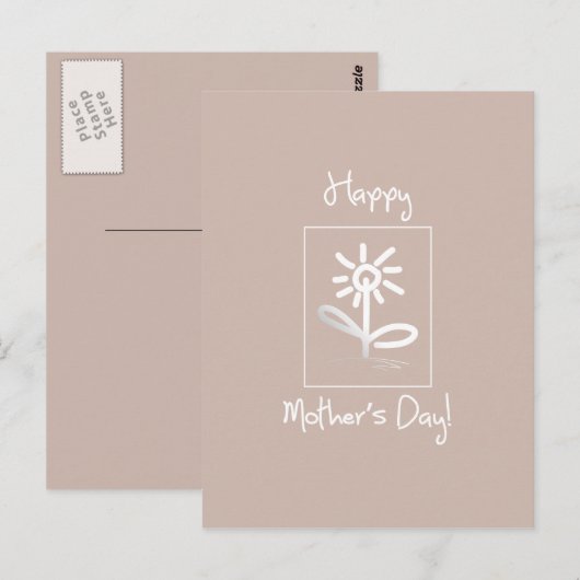 Whimsical Floral Moederdag Greeting Briefkaart (Voorkant / Achterkant)